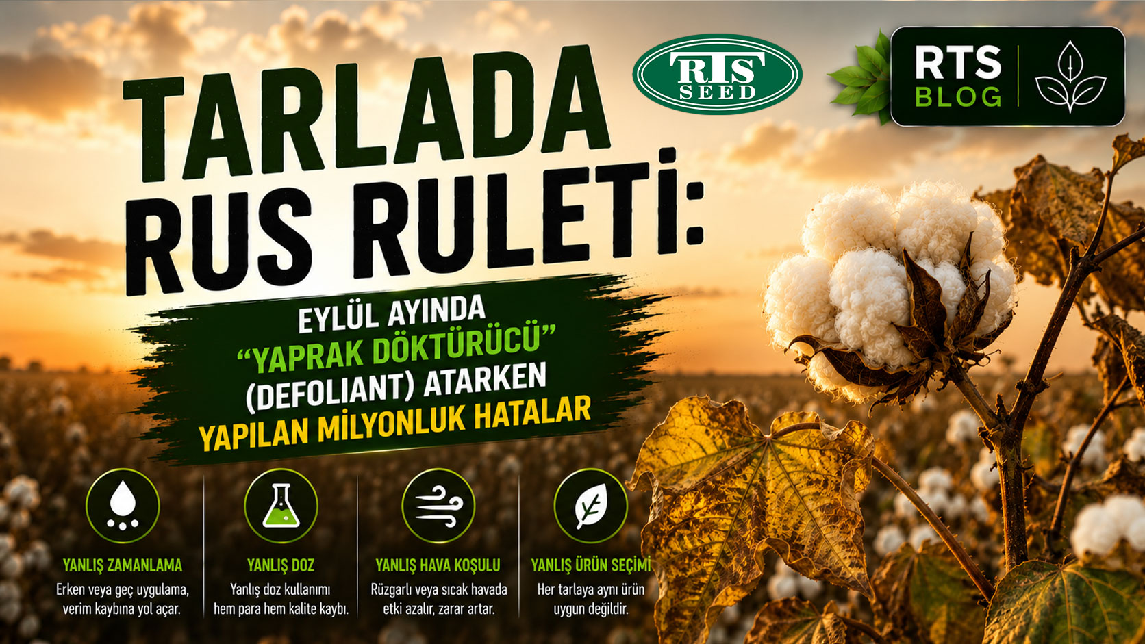 Tarlada Rus Ruleti: Eylül Ayında "Yaprak Döktürücü" (Defoliant) Atarken Yapılan Milyonluk Hatalar