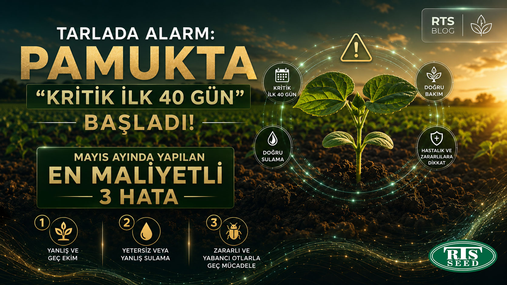 Tarlada Alarm: Pamukta "Kritik İlk 40 Gün" Başladı! Mayıs Ayında Yapılan En Maliyetli 3 Hata
