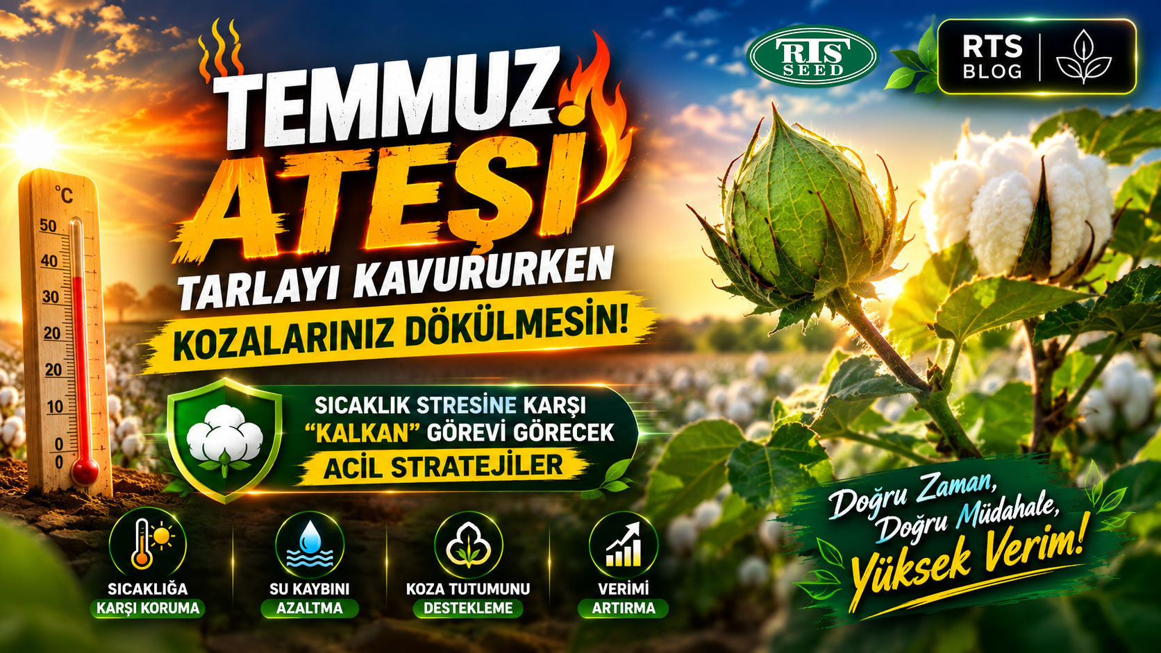 Temmuz Ateşi Tarlayı Kavururken Kozalarınız Dökülmesin! Sıcaklık Stresine Karşı "Kalkan" Görevi Görecek Acil Stratejiler